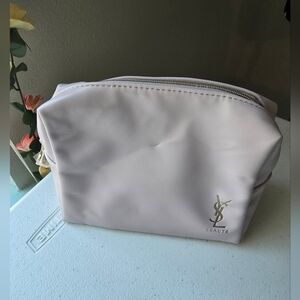 Brand New YVES SAINT LAURENT bag YSLpurse mkup bag travel pink heart charm.
